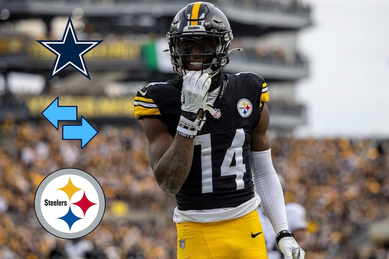 George Pickens, nuevo receptor de Cowboys. Después de tres temporadas con Steellers, Pickens estará ahora  luciendo la estrella en el casco.