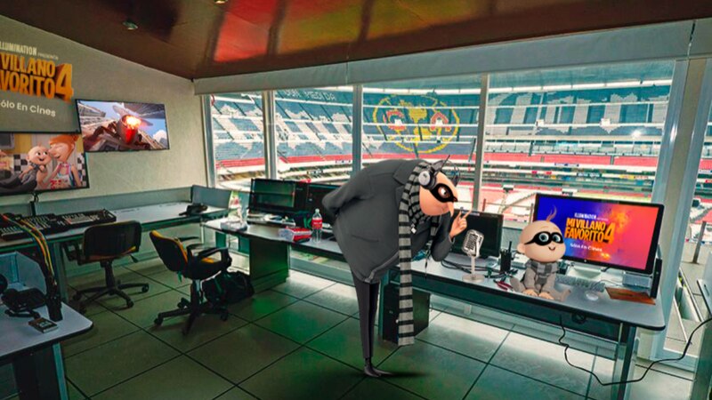 ¡Gru y Bebé Gru en el estadio!