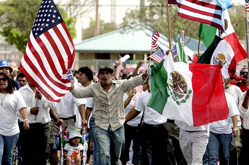 Marcha por los derechos de los inmigrantes en Estados Unidos