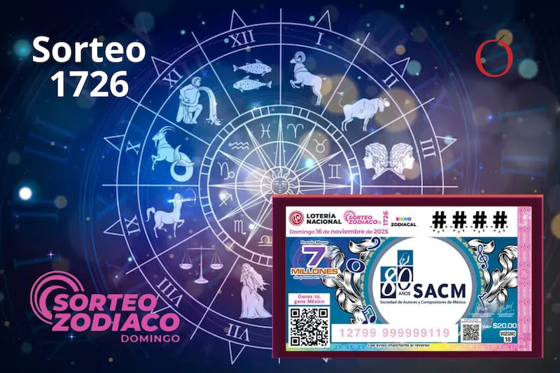 Sorteo Zodiaco 1725 de este 16 de noviembre