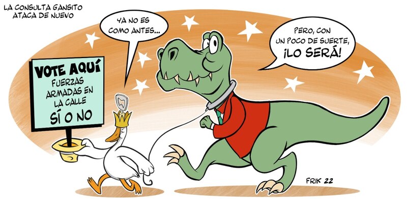 El dinosaurio y el ganso