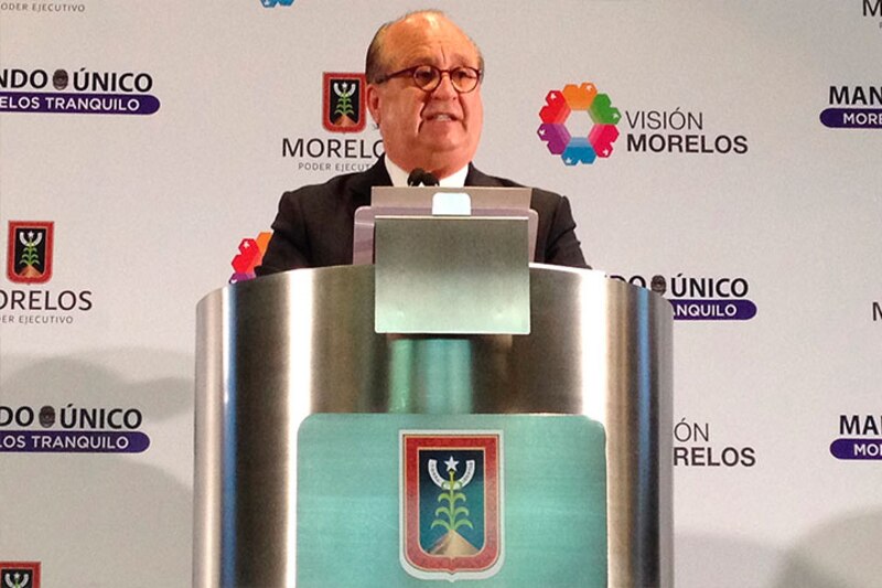 El gobernador de Morelos, Graco Ramírez, durante una conferencia de prensa.