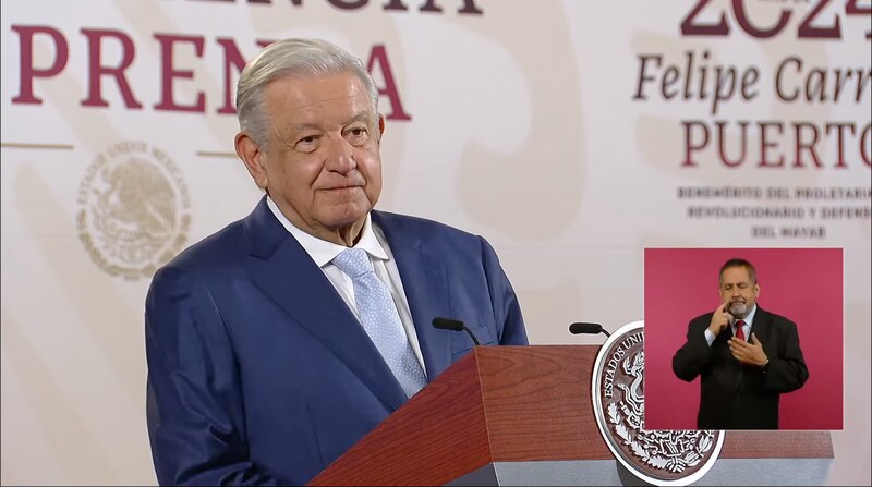 El presidente Andrés Manuel López Obrador durante una conferencia de prensa matutina.
