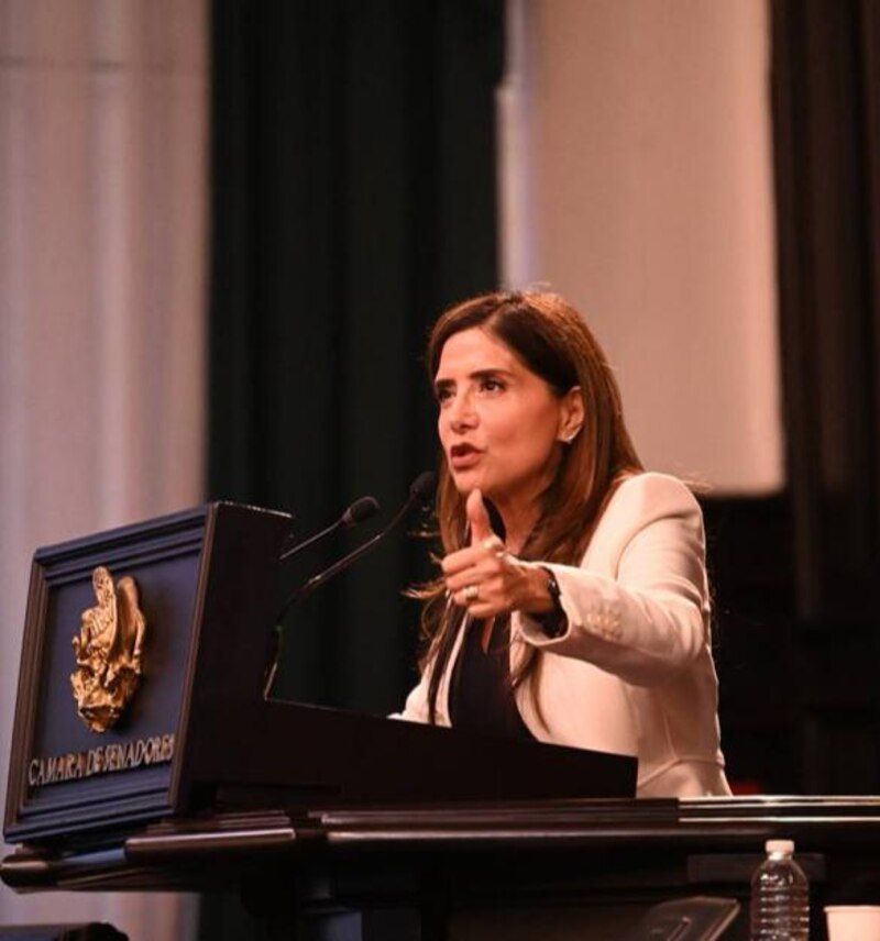 La senadora colombiana María Fernanda Cabal haciendo un discurso en el Congreso de la República.