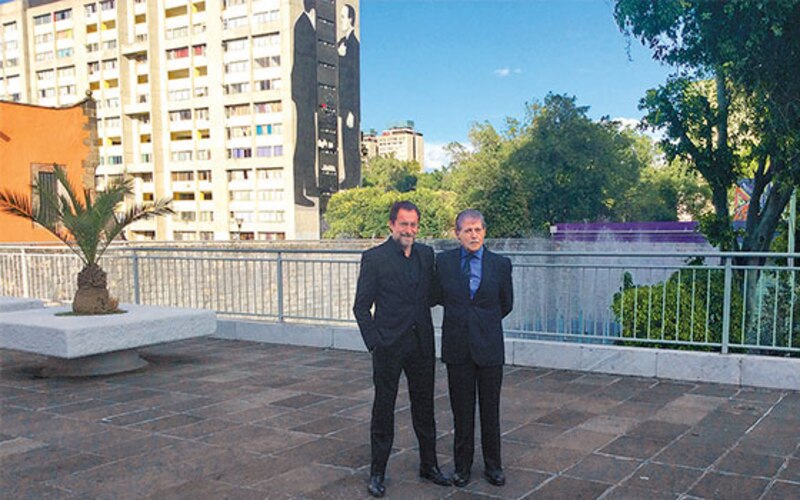 El presidente López Obrador y el artista plástico Francisco Toledo en la inauguración del Museo de Arte Contemporáneo de Oaxaca