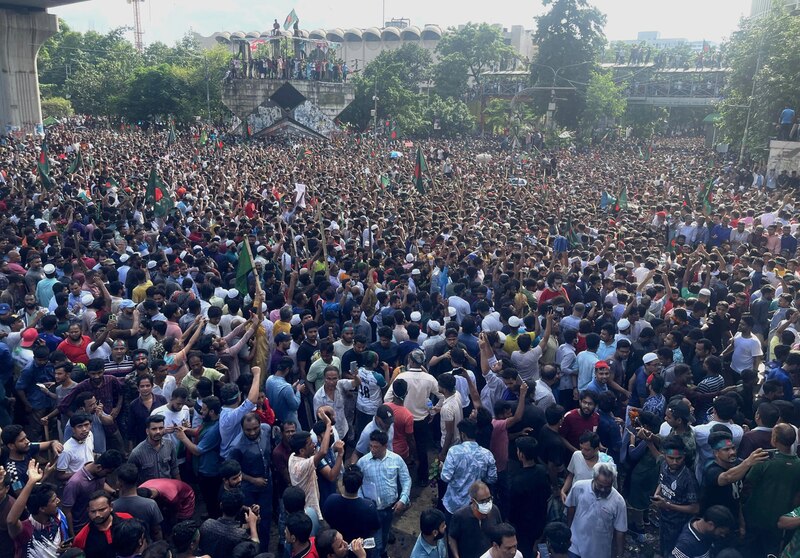 Multitud de personas en una protesta