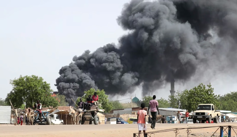 Incendio en una aldea africana