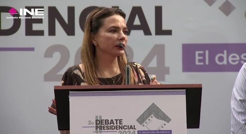 "La candidata presidencial, Margarita Zavala, durante el segundo debate presidencial."