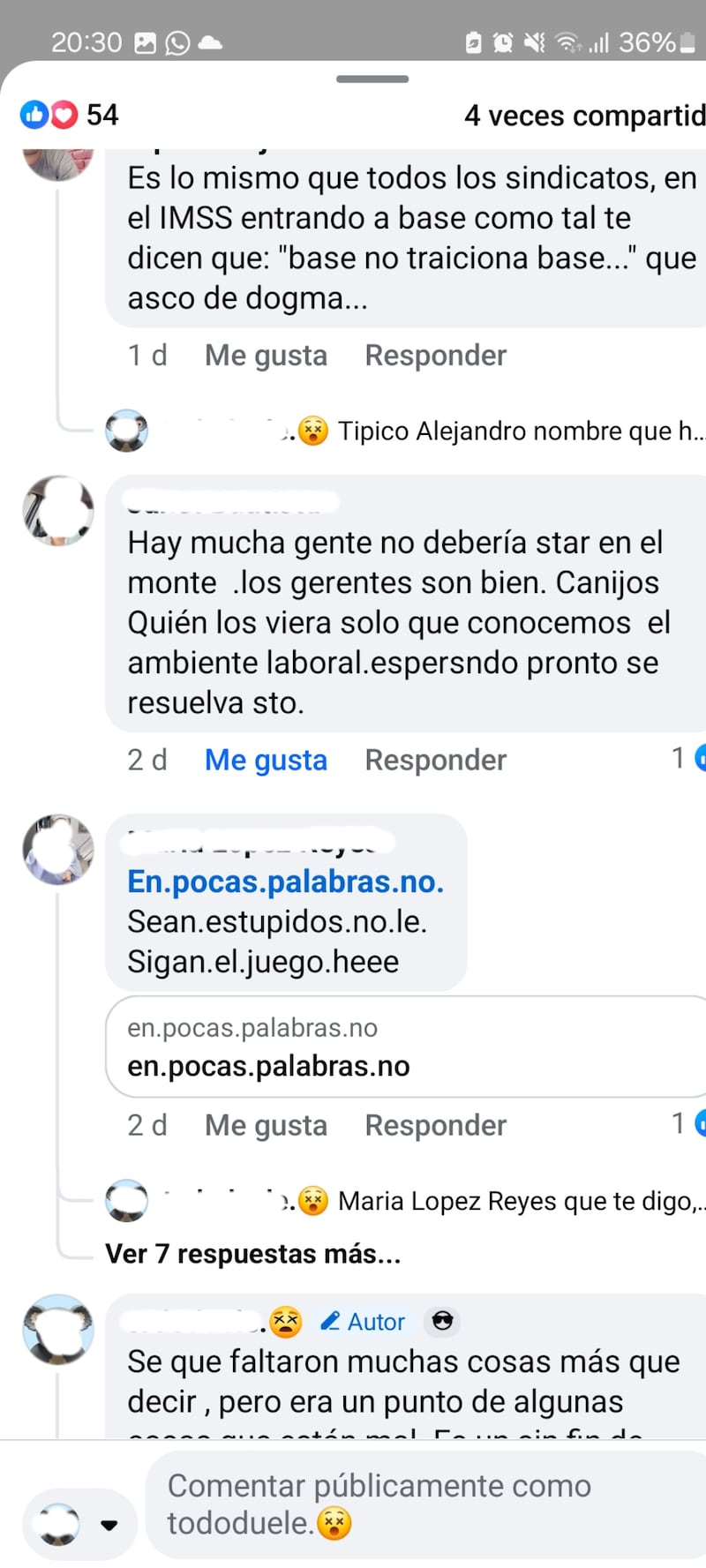 Grupo de Facebook de trabajadores del Monte de Piedad