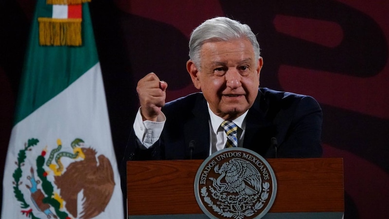 El presidente Andrés Manuel López Obrador durante una conferencia de prensa.