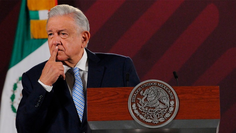 El presidente López Obrador durante una conferencia de prensa