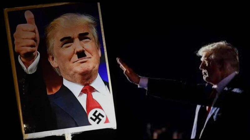 Trump haciendo el saludo nazi