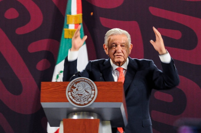 El presidente Andrés Manuel López Obrador durante una conferencia de prensa.