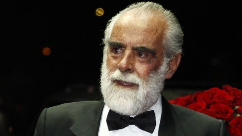 El actor Christopher Lee en la alfombra roja.