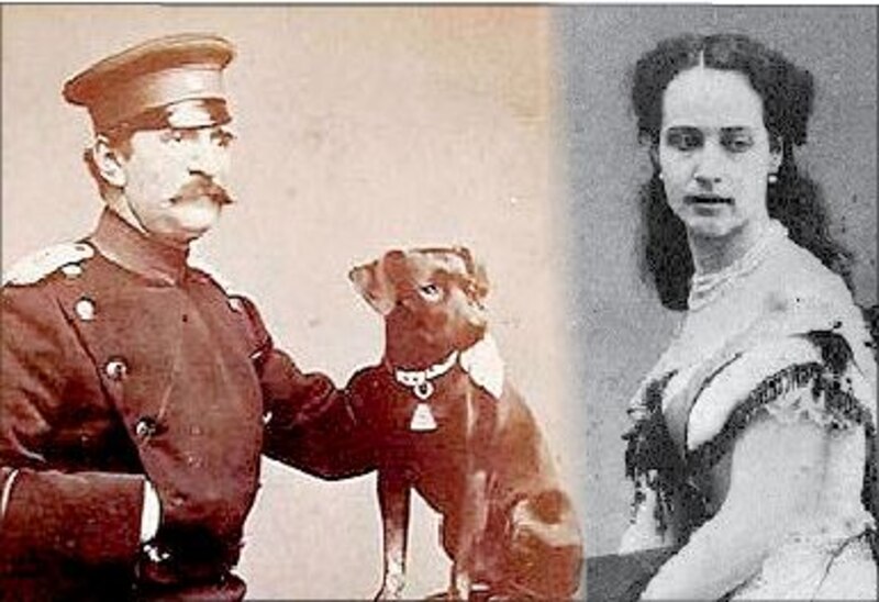 La emperatriz Isabel de Austria y su perro