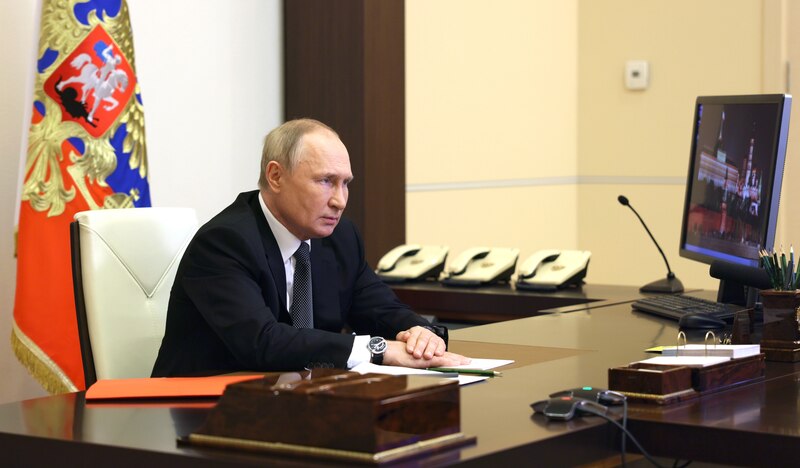 El presidente ruso, Vladímir Putin, durante una reunión de trabajo en el Kremlin.