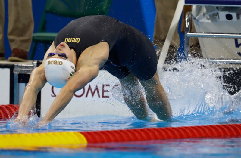 La nadadora española Mireia Belmonte García compite en los Juegos Olímpicos de Londres 2012.