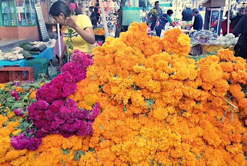 Mercado de flores en México