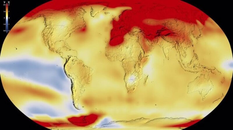 El mapa de la temperatura superficial de la Tierra