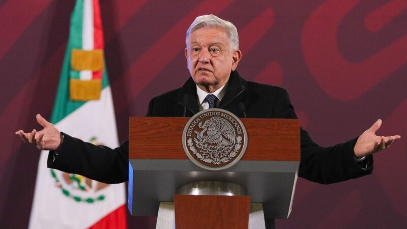 El presidente Andrés Manuel López Obrador da un discurso.