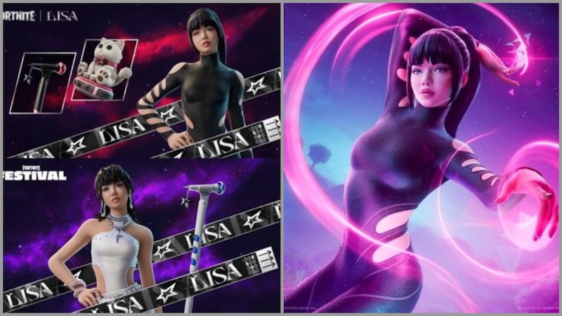 La LISA integrante de BlackPink, será la próxima artista invitada al Fortnite Festival. La forma de conseguirlo en igual a todos los demás festivales, a la hora de comprar el pase al evento, obteniendo Skin LISA Rockstar (recompensa final del Pase del Festival)