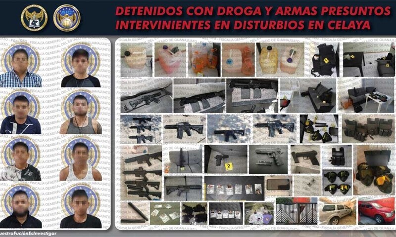 Title: Detienen con droga y armas a presuntos intervinientes en disturbios en Celaya