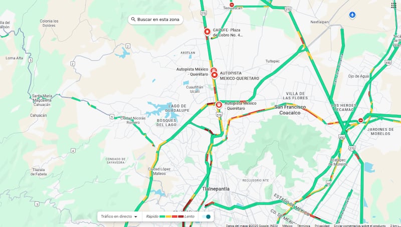 Múltiples puntos con carga vehicular este miércoles 19 de noviembre con rumbo a CDMX.