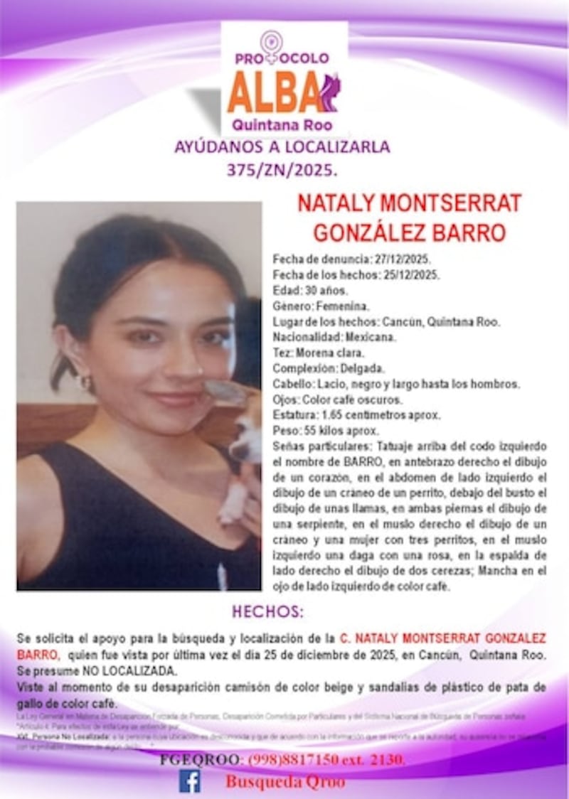 Ficha de búsqueda de Nataly Montserrat González Barro