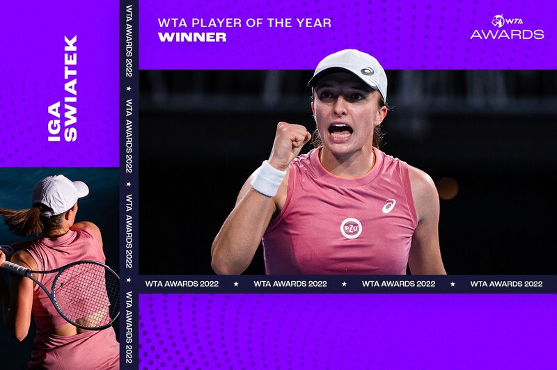 Iga Swiatek, la número 1 del mundo, es nombrada Jugadora del Año de la WTA por segunda vez