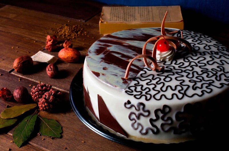 Pastel de chocolate y vainilla
