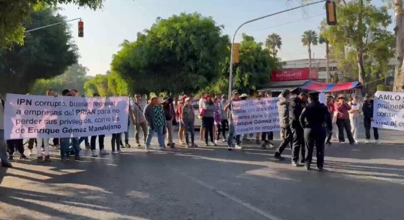 Manifestación en contra de la corrupción del IPN