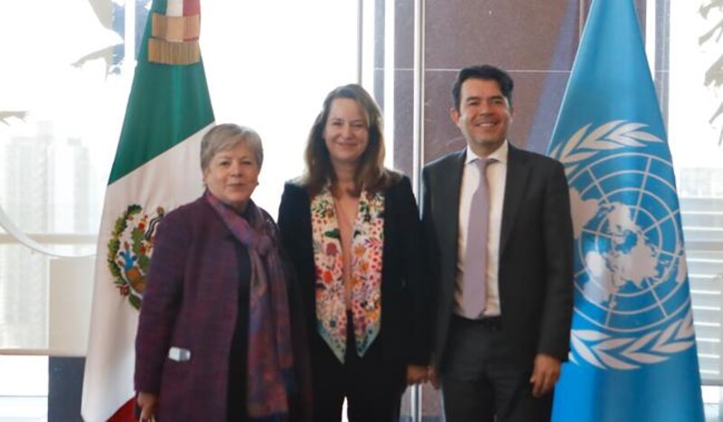Reunión de trabajo entre la Secretaria de Relaciones Exteriores, Claudia Ruiz Massieu, y el Coordinador Residente de la ONU en México, Peter Grohmann.