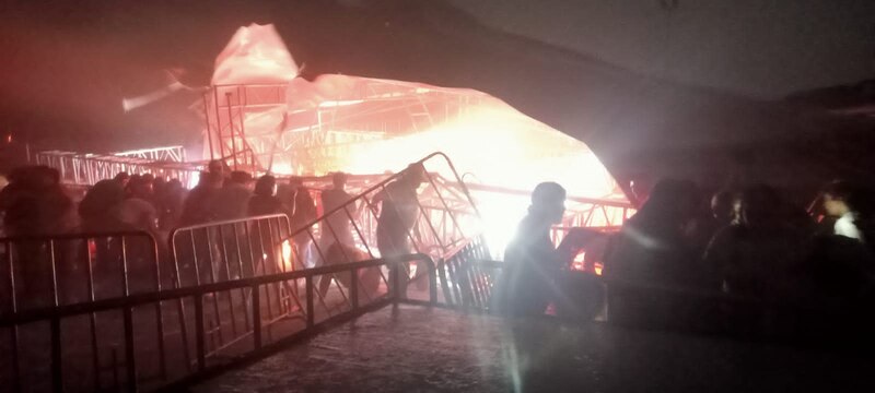 Incendio en un concierto