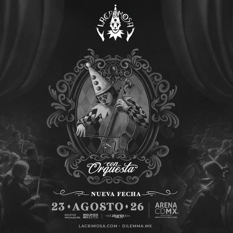 Poster oficial segunda fecha de Lacrimosa en Arena CDMX