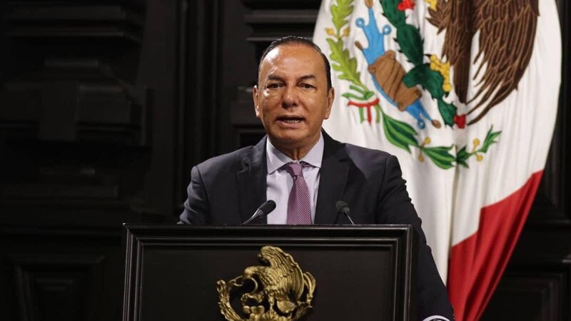El presidente de México, Andrés Manuel López Obrador, da un discurso.