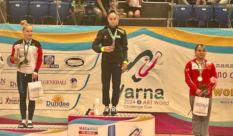 Podio de la Copa del Mundo de Gimnasia Artística de Varna 2024