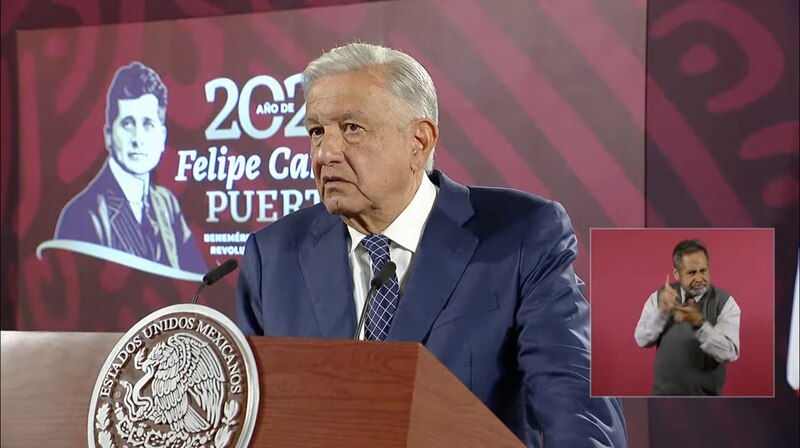 El presidente Andrés Manuel López Obrador durante una conferencia de prensa.