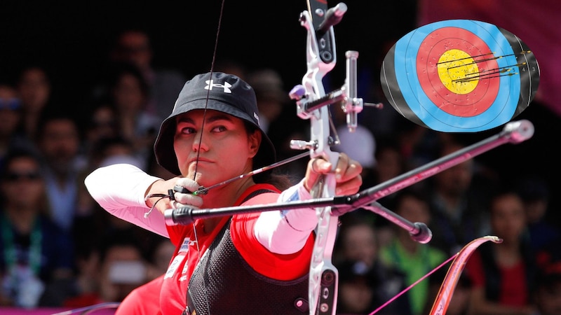 La arquera española Gema Butrón apunta a la diana en los Juegos Olímpicos de Londres 2012.