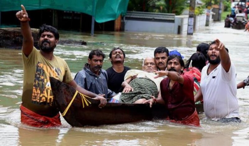 Rescate en las inundaciones de Kerala