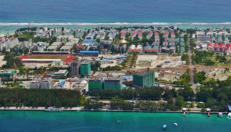 Vista aérea de la ciudad de Malé, capital de las Maldivas