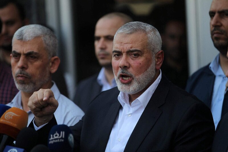 El líder de Hamas, Ismail Haniyeh, pronuncia un discurso en Gaza