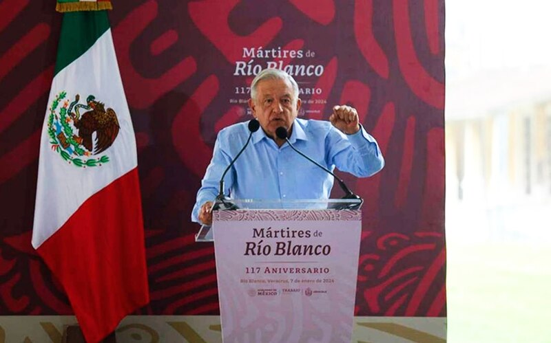 AMLO encabeza ceremonia por el 117 aniversario de la huelga de Río Blanco