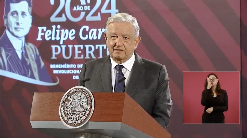 El presidente Andrés Manuel López Obrador durante su discurso en el Zócalo de la Ciudad de México.