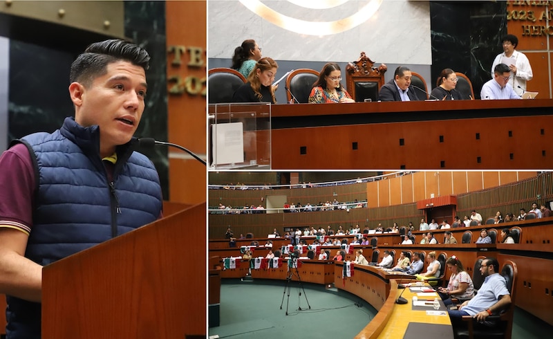 El diputado federal Hamlet García Almaguer, del Partido Morena, durante su participación en la sesión de la Comisión de Hacienda y Crédito Público de la Cámara de Diputados.