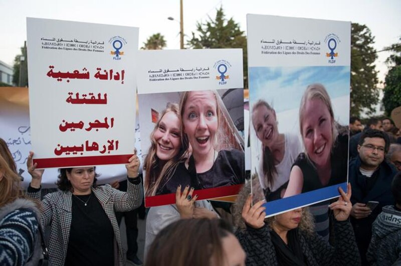 Marcha en Marruecos tras el asesinato de dos turistas escandinavas