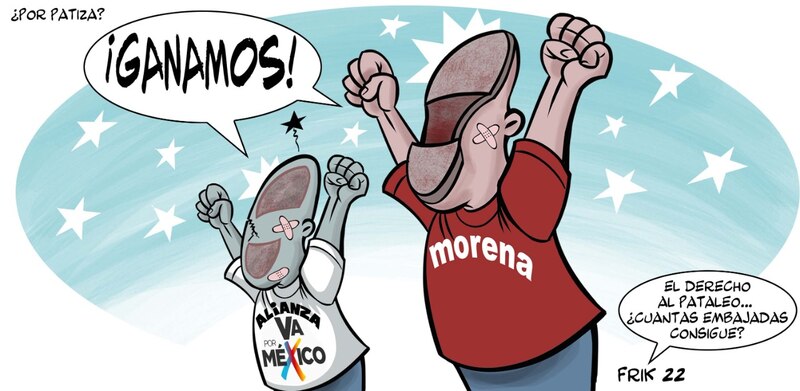 AMLO y Morena celebran su triunfo en las elecciones.
