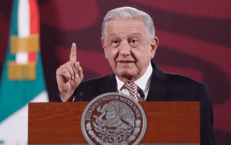 El presidente Andrés Manuel López Obrador da un discurso.