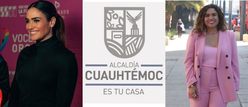 La alcaldesa de Cuauhtémoc, Sandra Cuevas, entrega reconocimiento a la actriz Eiza González