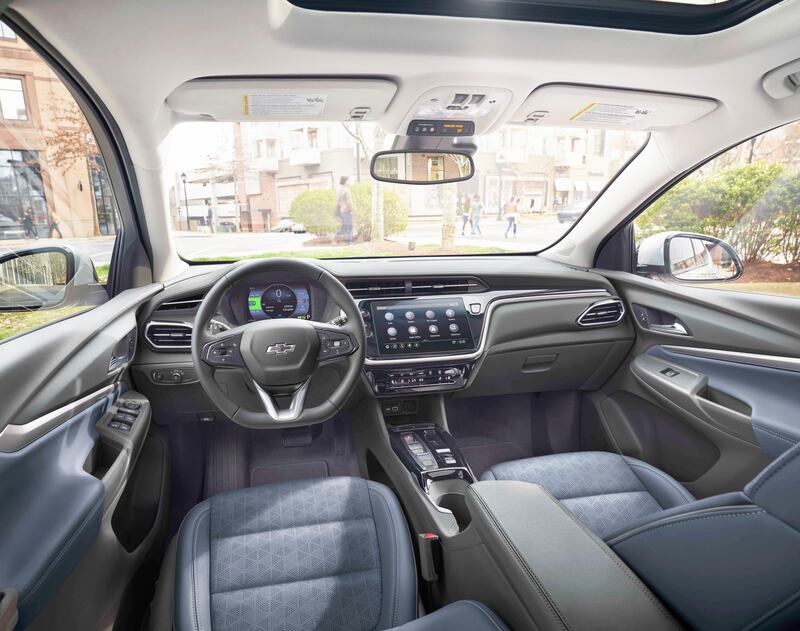 El interior del Chevrolet Bolt EUV 2022