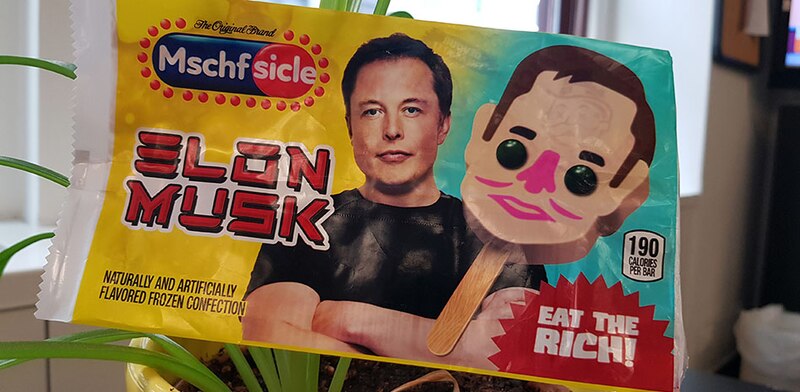 Elon Musk es el nuevo rostro de los helados Mschf